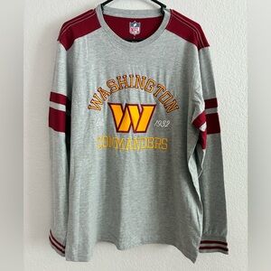 NFL WASHINGTON COMMANDERS EMBROIDERED RAGLAN SHIRT LONG SLEEVE SIZE L